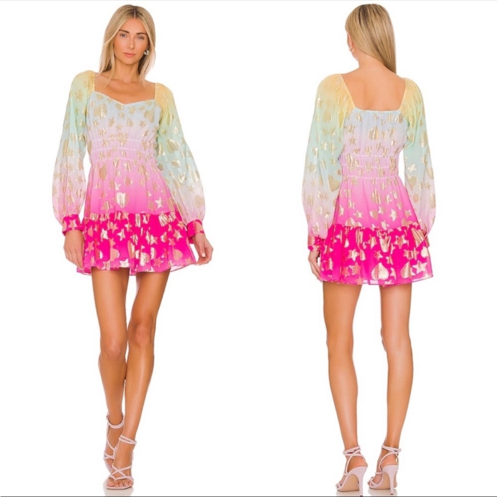 LoveShackFancy Tayla Dress in Fuschia Light size XS
